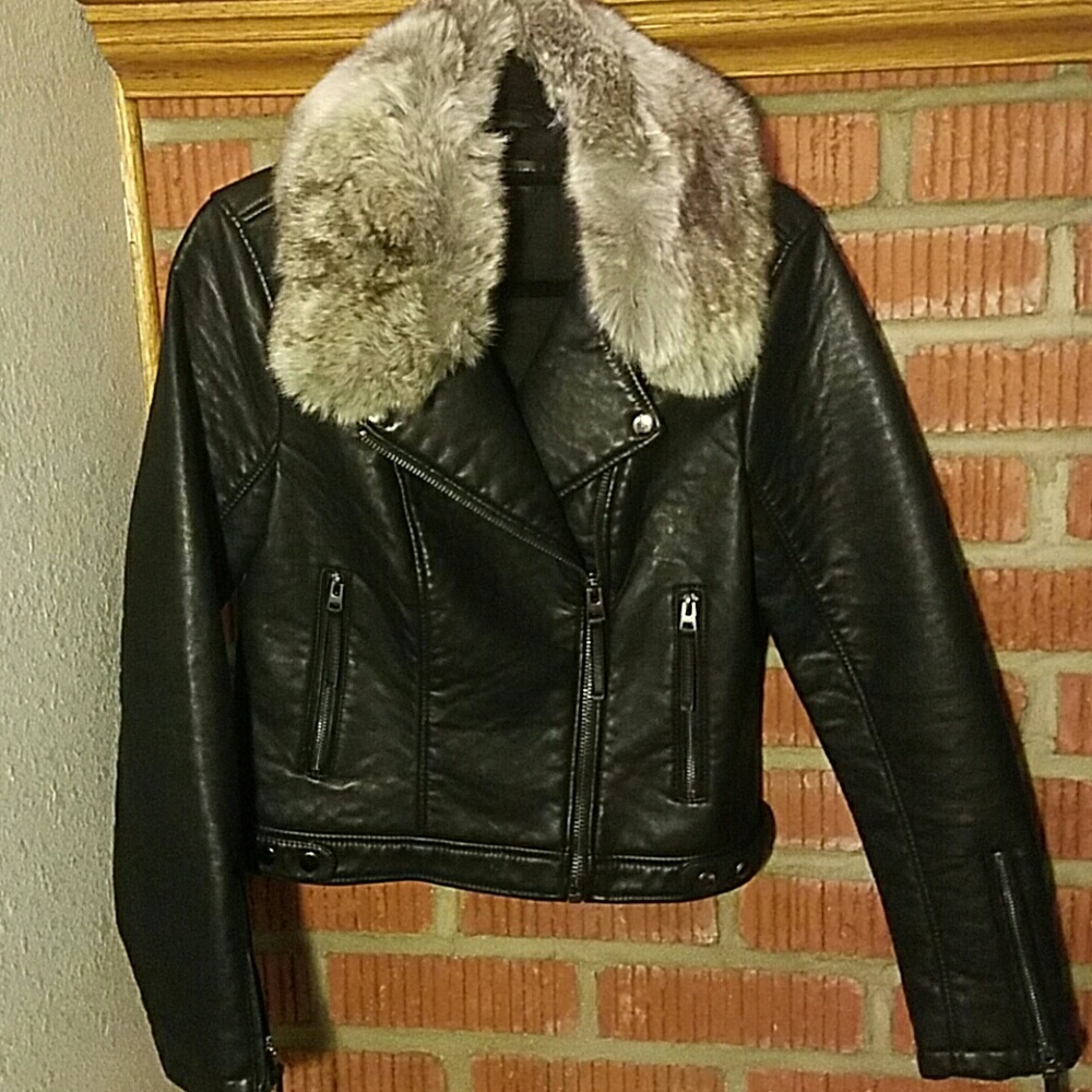🔥Topshop faux leather jacket🔥